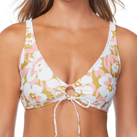Raisins Juniors' West Side Floral-Print Bikini Top - Picture 1 of 8